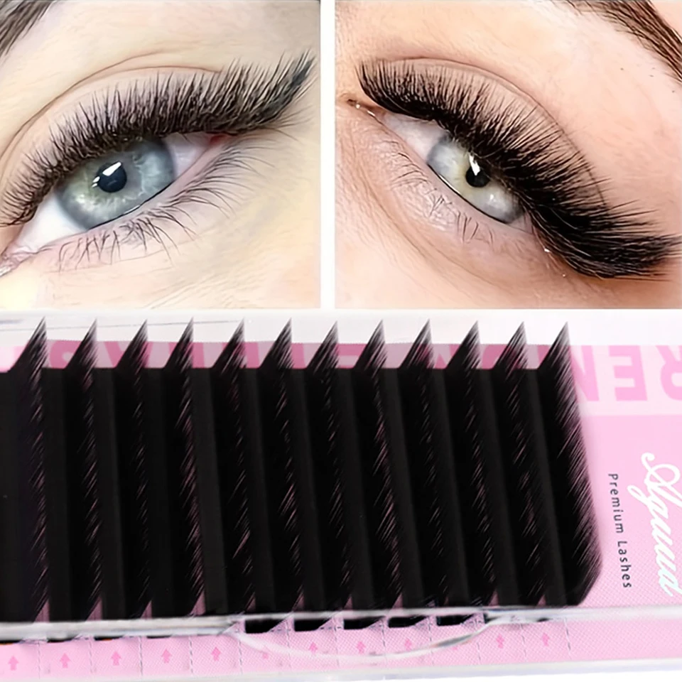 Aguud мягкие натуральные матовые черные накладные ресницы 0