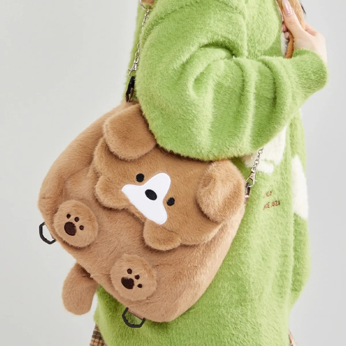 Женский плюшевый рюкзак с собакой из мультфильма для девочек - Фотография_4