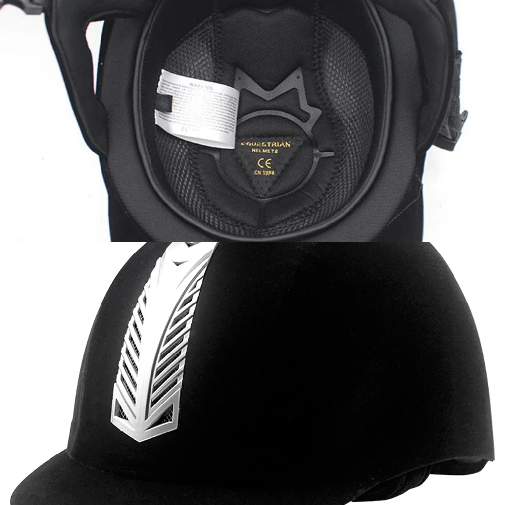 Регулируемая бархатная шапка для верховой езды с мягкой подкладкой - Фотография_2