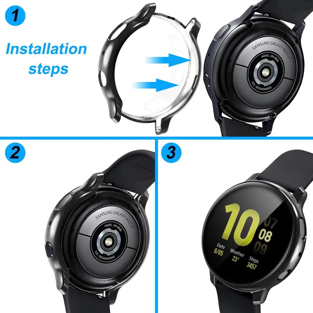 Защитный чехол на весь экран для samsung galaxy watch active 2 44 мм 40 мм - Фотография_2