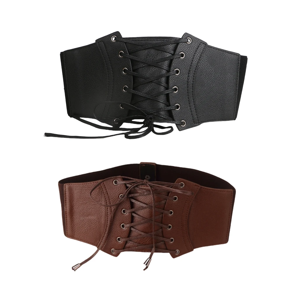 Женский винтажный эластичный пояс с завязками на веревке - Фотография_5