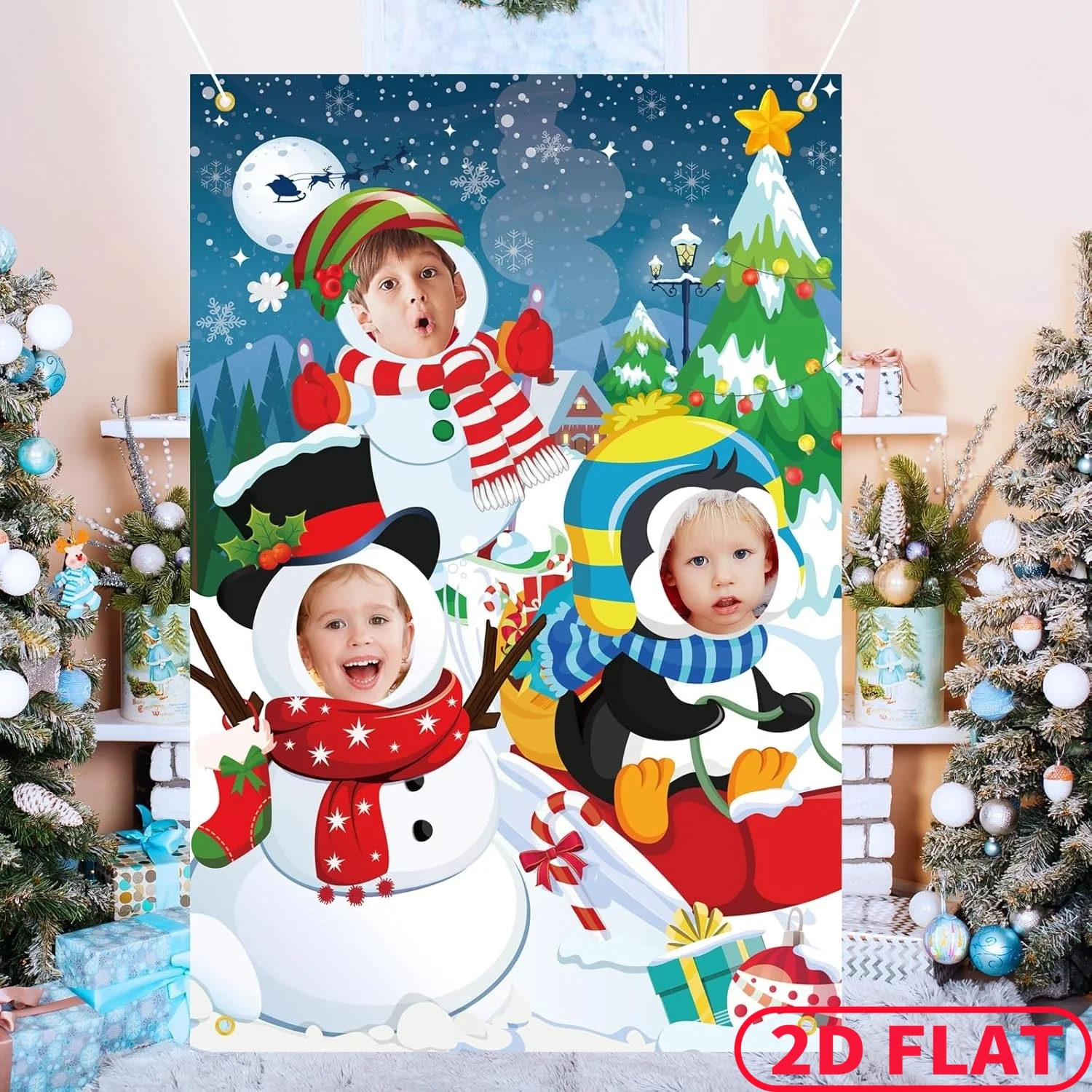 Баннер для вечеринки в виде снеговика и пингвина - Фотография_4