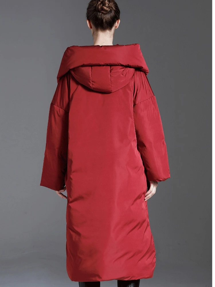 Зимние теплые пуховики с капюшоном для женщин - Фотография_6