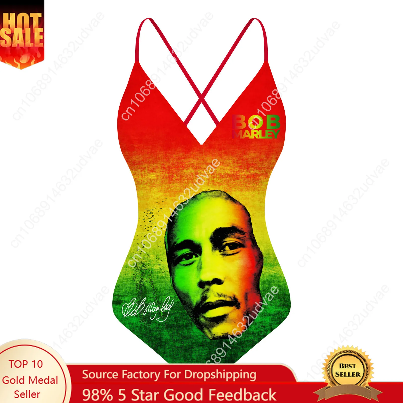 Купальник bob marley с v-образным вырезом и лямкой на спине