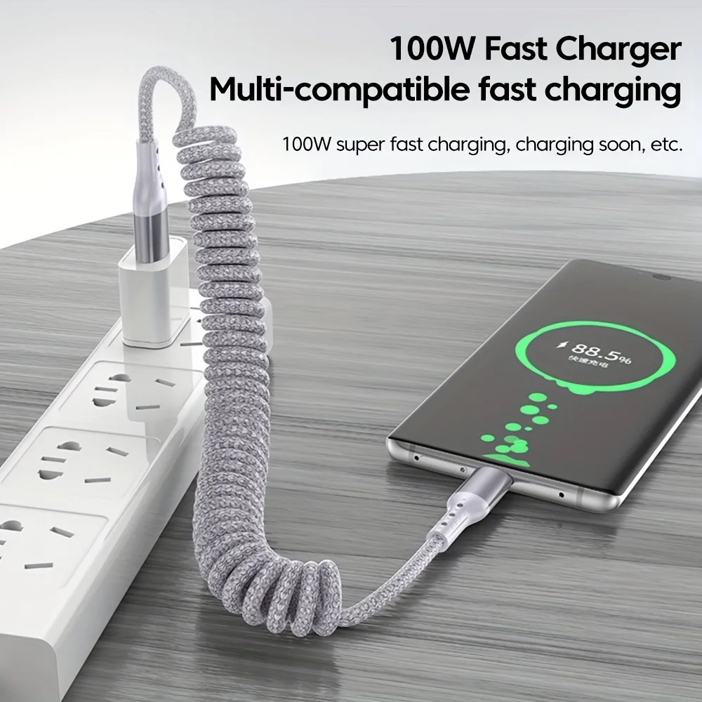 Usb type c пружинный автомобильный - Фотография_6