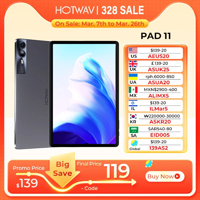 Hotwav pad 11 планшет android 13