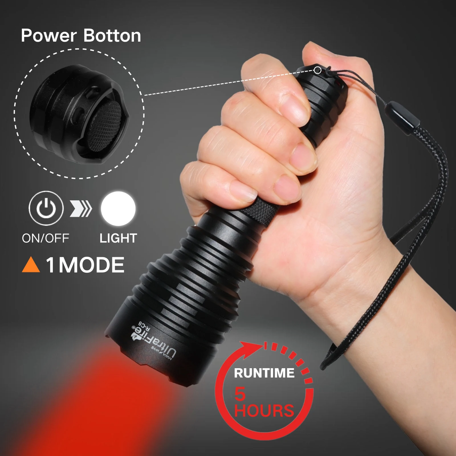 Фонарь ultrafire c8 с красным светом - Фотография_4