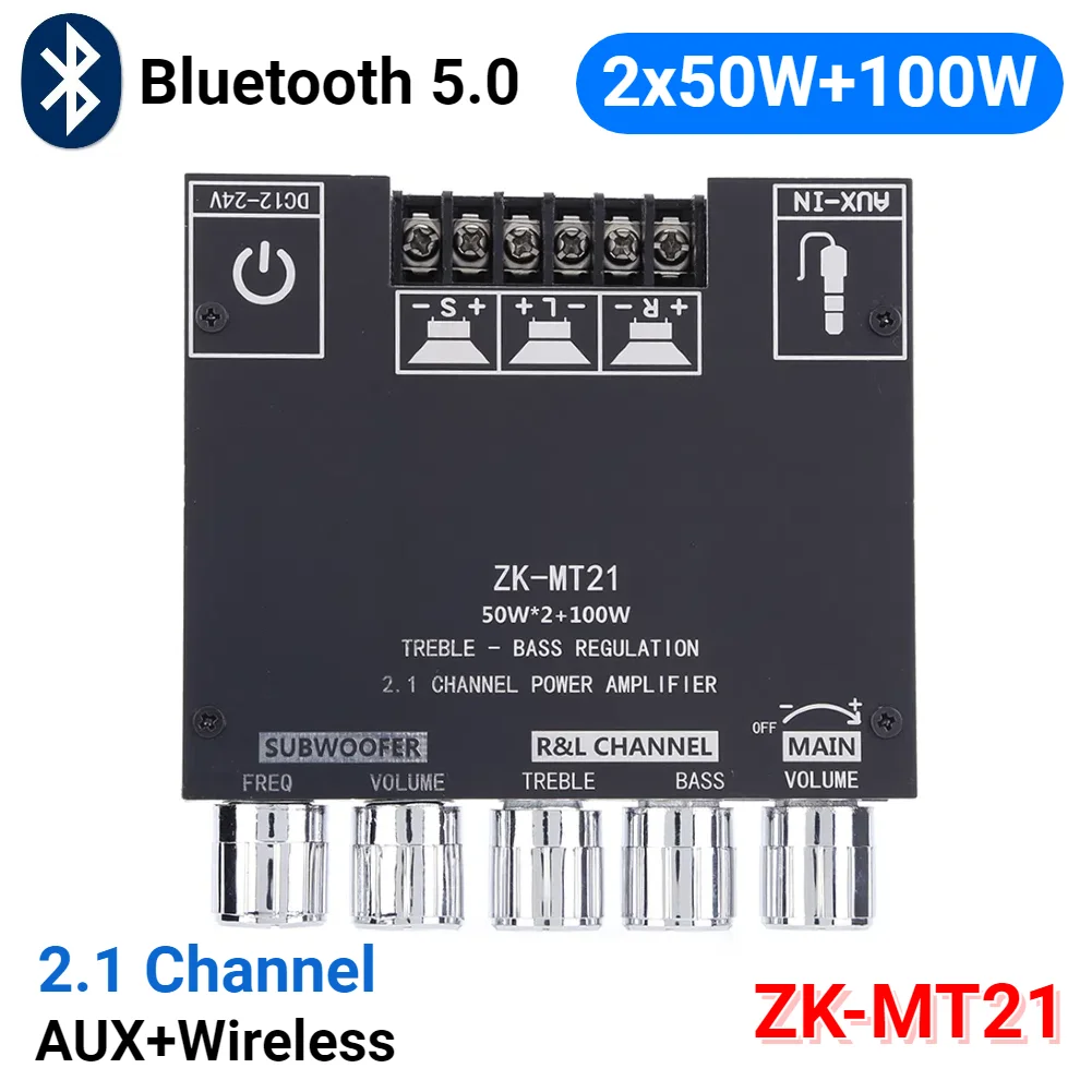 Zk-mt21 плата цифрового усилителя мощности 2x50 вт + 100 вт 2