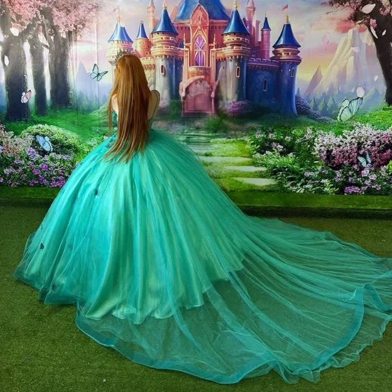 Изумрудно-зеленые платья quinceanera - Фотография_2