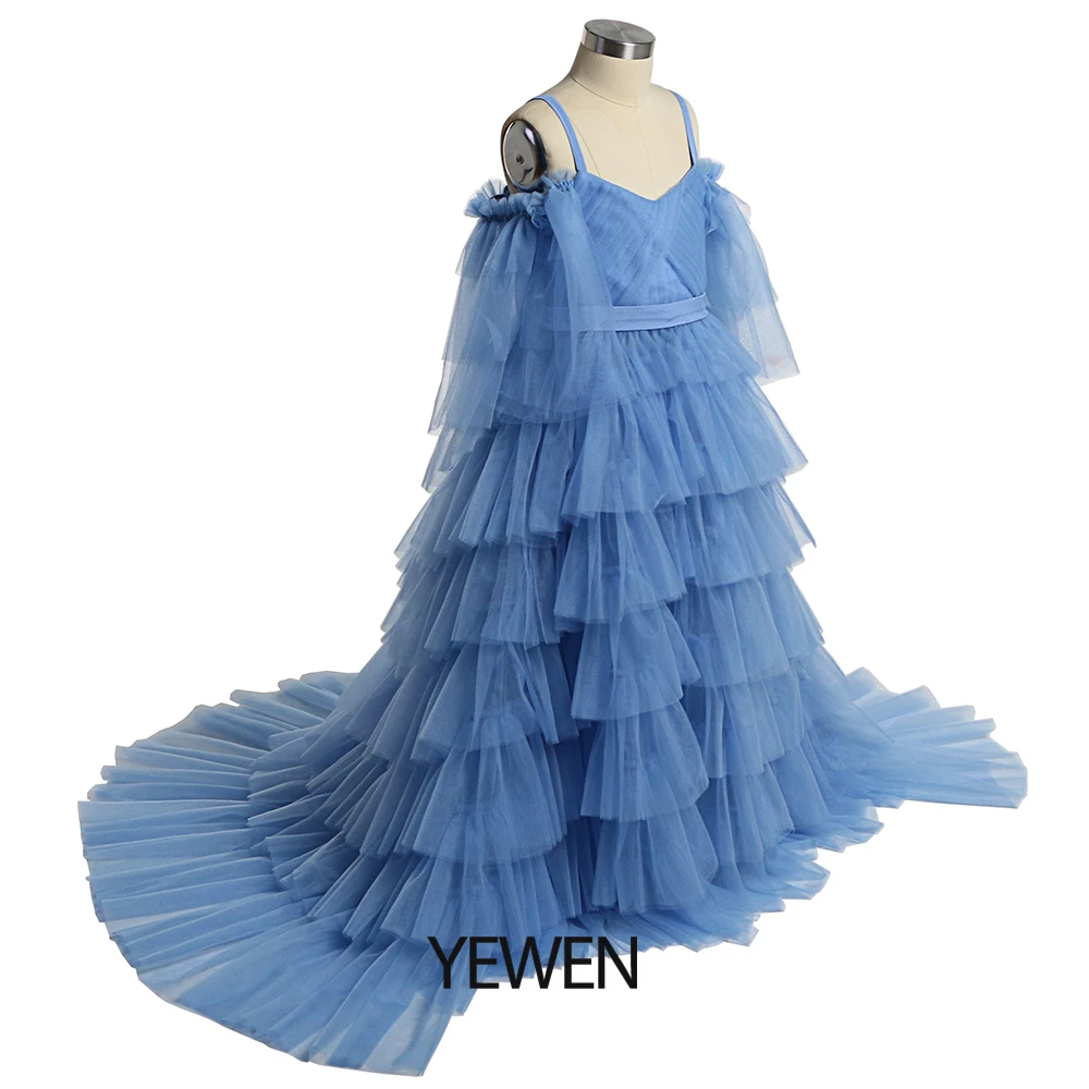 Многоярусные платья с оборками для маленьких девочек-цветочниц на свадьбу - Фотография_4