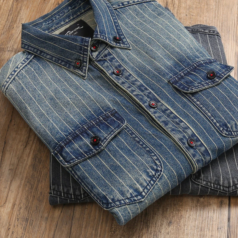 Amekaji vintage джинсовая рубашка