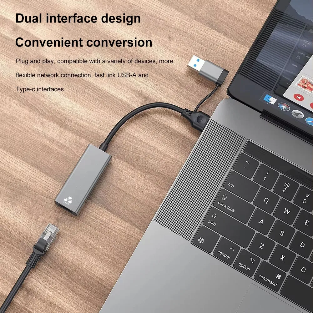 Ethernet-адаптер 2-в-1 2500 мбит/с usb 3.0 type-c к rj45 - Фотография_3