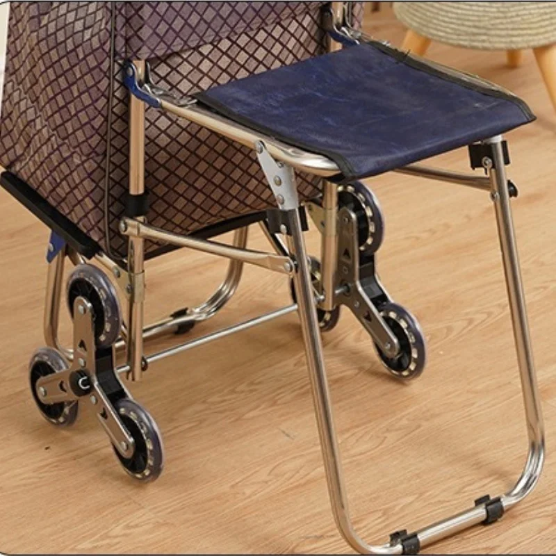 Тележка для покупок для пожилых людей с сиденьем - Фотография_5