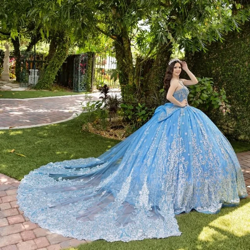 Блестящее королевское синее платье - Фотография_2