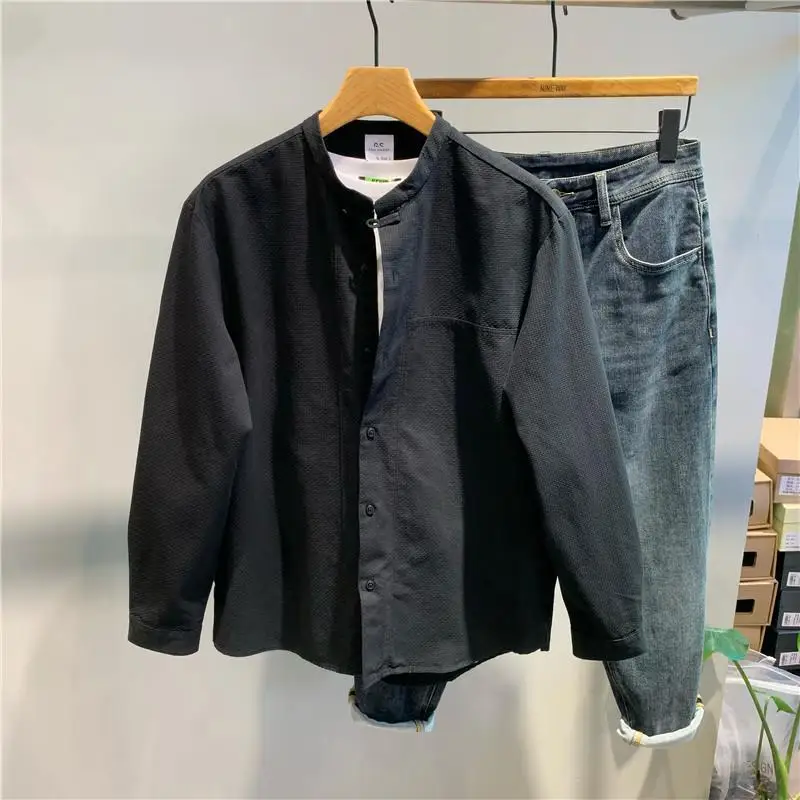 Модная простая универсальная рубашка на пуговицах - Фотография_2