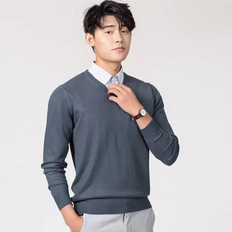 Мужской кашемировый свитер из 100% чистой шерсти - Фотография_3