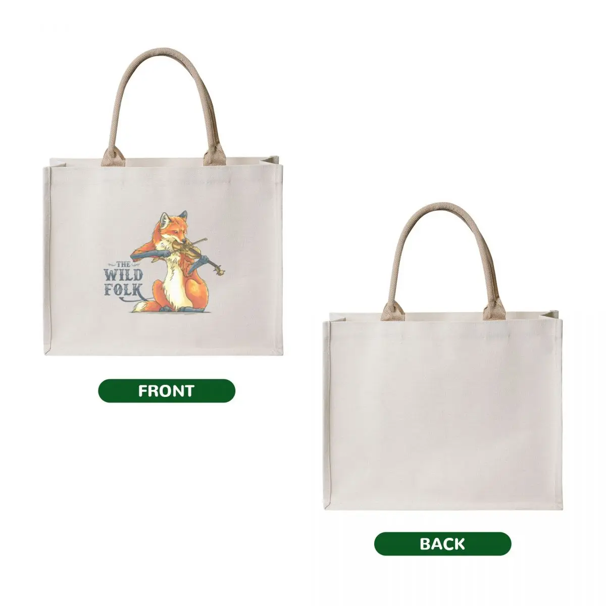 The wild folk - fox on fiddle tote bag - Фотография_2