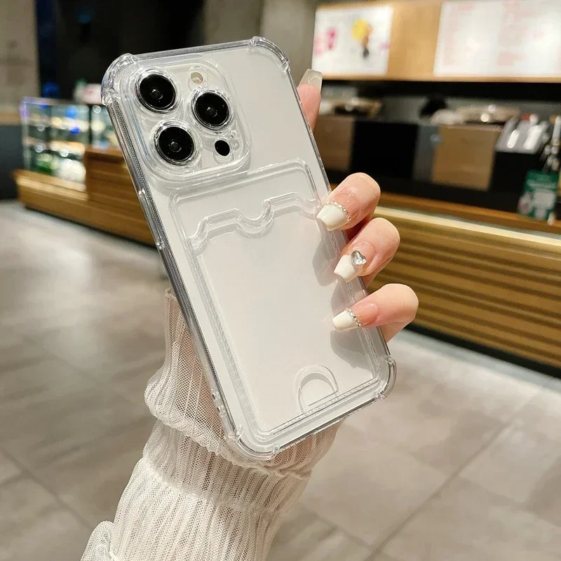 Прозрачный чехол-сумка с держателем для карт для iphone 17