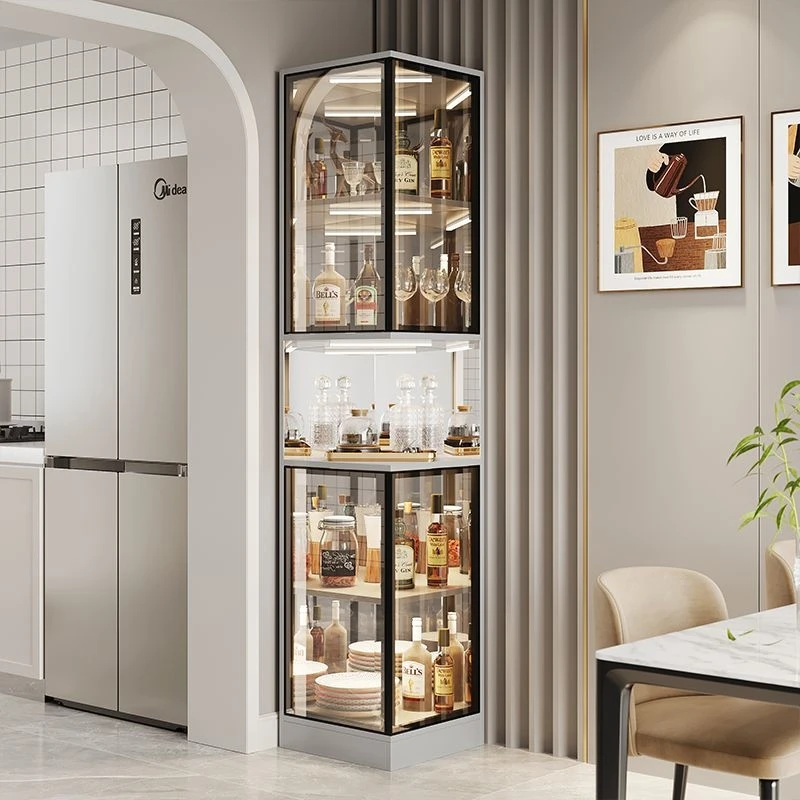 Прозрачный стеклянный барный шкаф - Фотография_2