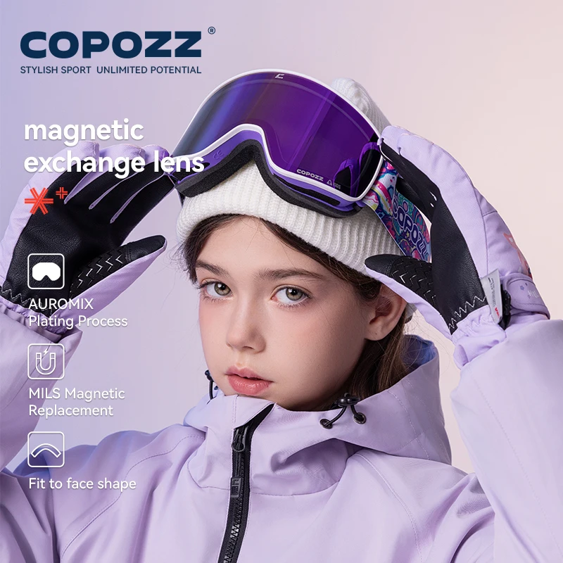 Магнитные детские лыжные очки copozz для детей - Фотография_5