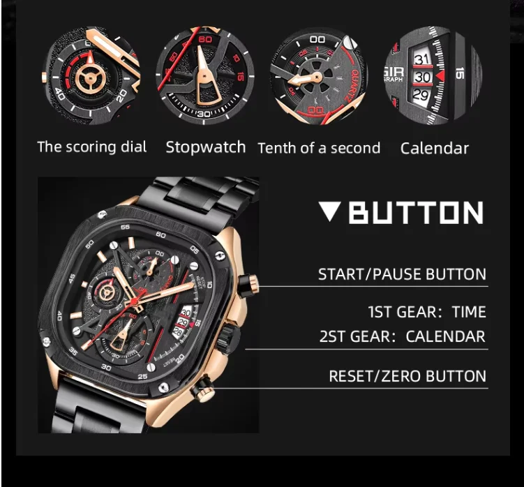 Черные кварцевые часы - Фотография_4