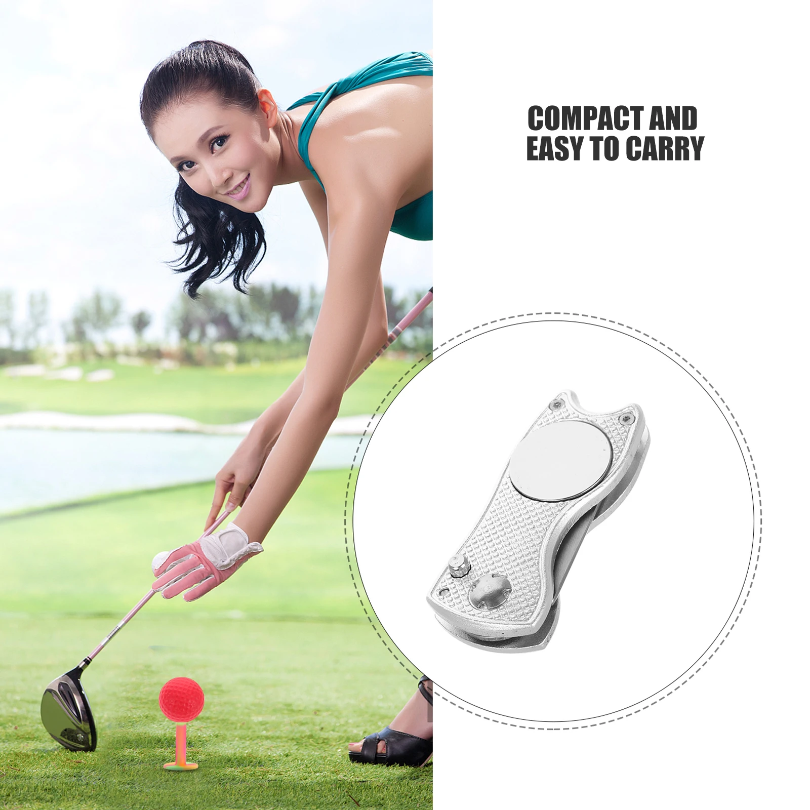 Компактный складной инструмент для гольфа divot - Фотография_2