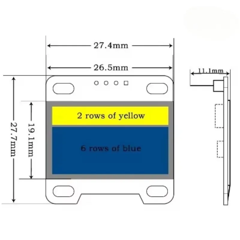 0,96-дюймовый модуль oled-дисплея ssd1306 i2c iic spi serial 128x64 3 - Фотография_5