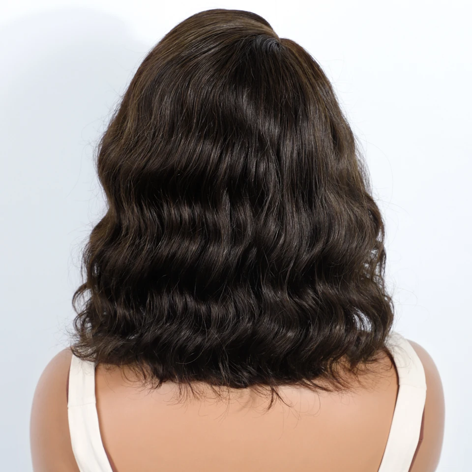 Гладкие короткие парики из натуральных волос bodywave bob для женщин - Фотография_3