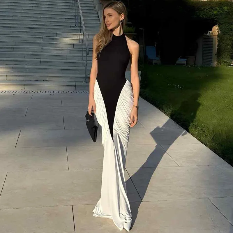 Черно-белое платье русалки для выпускного вечера - Фотография_3