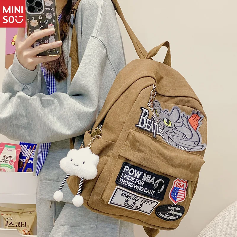 Винтажный рюкзак miniso monster 2025г. |   американский ретро-стиль