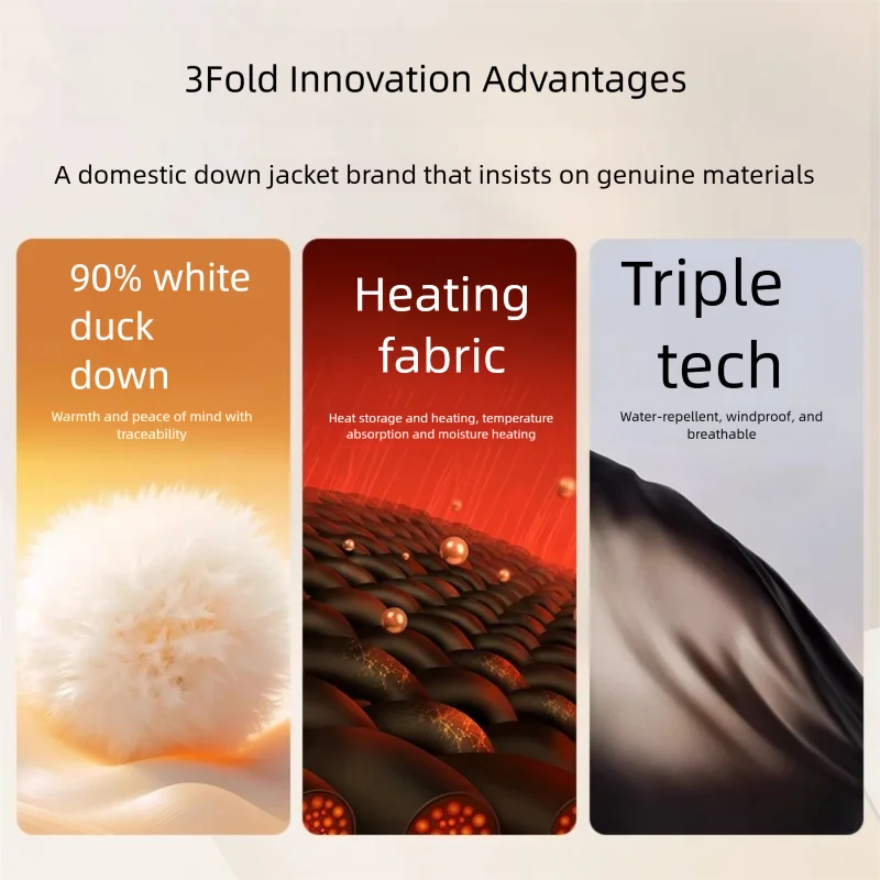 Женский толстый теплый свободный пуховик на белом утином пуху - Фотография_5