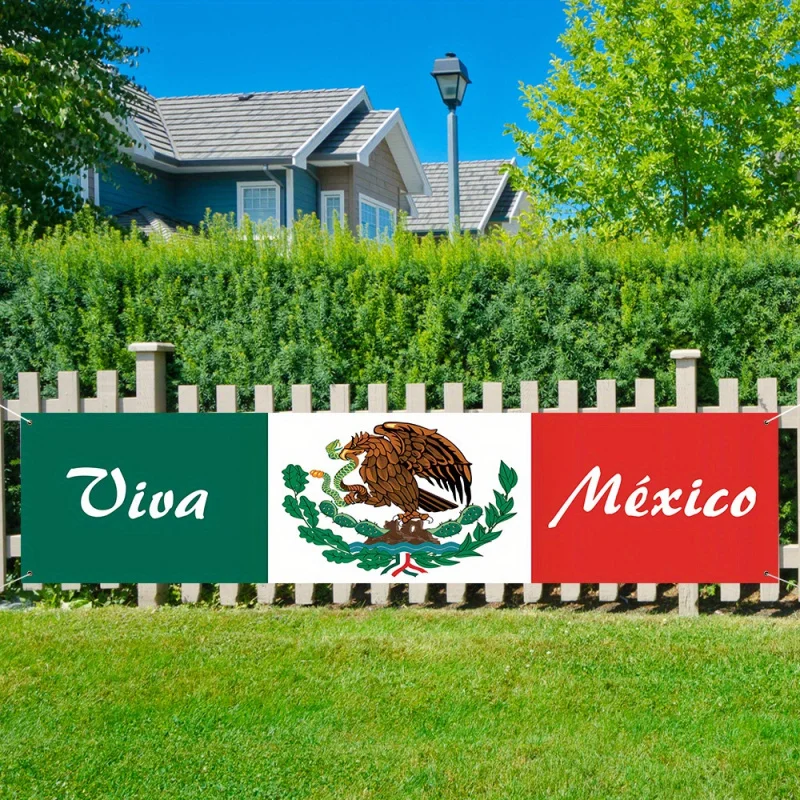Viva mexico outdoor fence banner