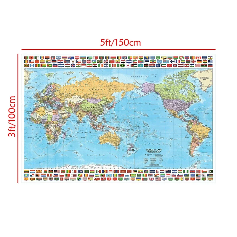 Карта мира 150*100 см постеры и принты без рамы для гостиной - Фотография_3