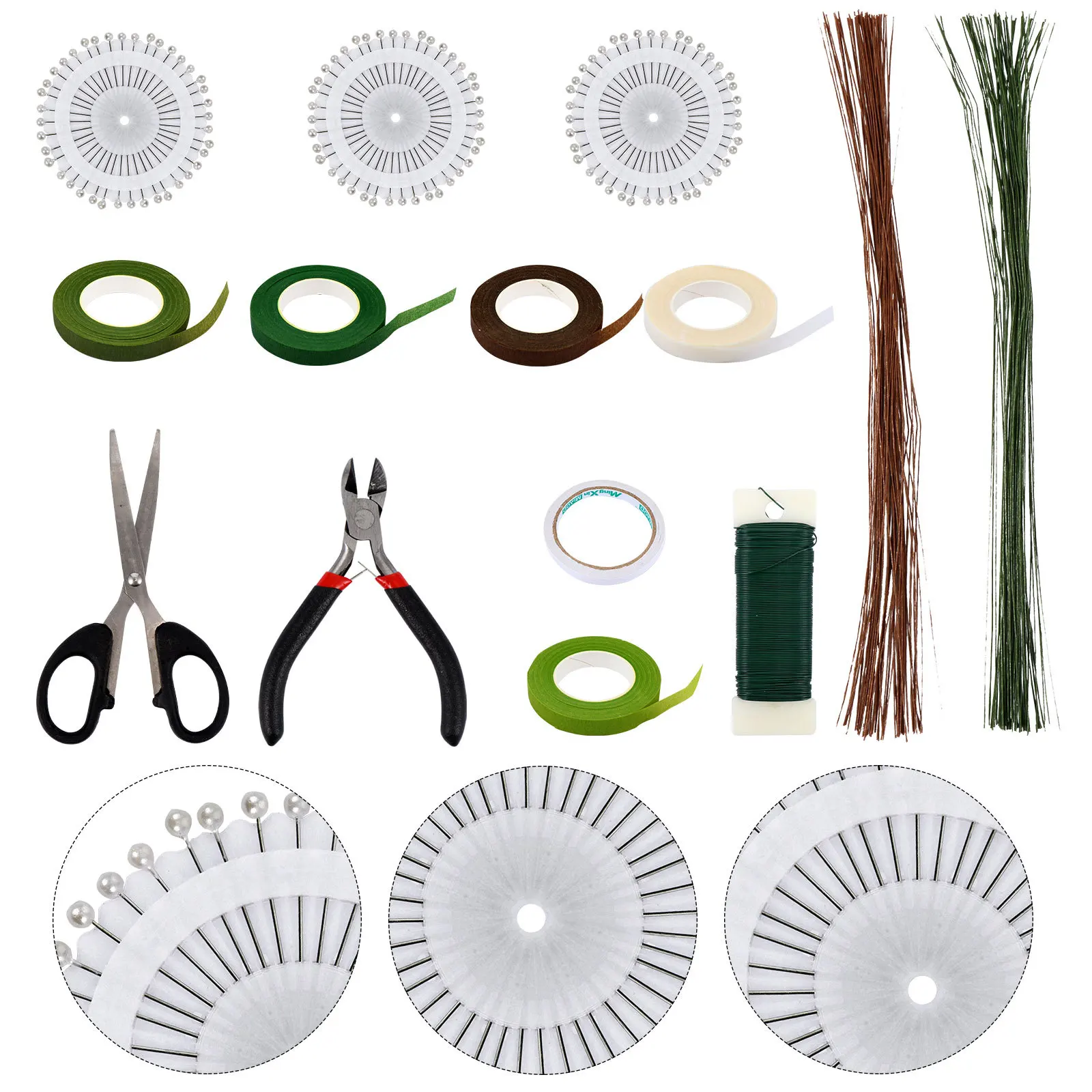 1 комплект инструментов для упаковки цветов с двухсторонней лентой