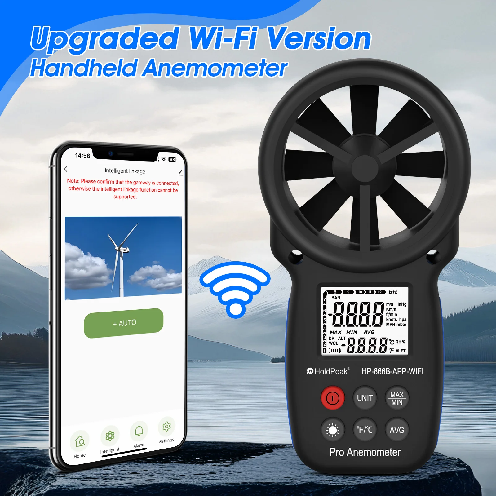 Holdpeak hp-866b wi-fi ручной анемометр - Фотография_2