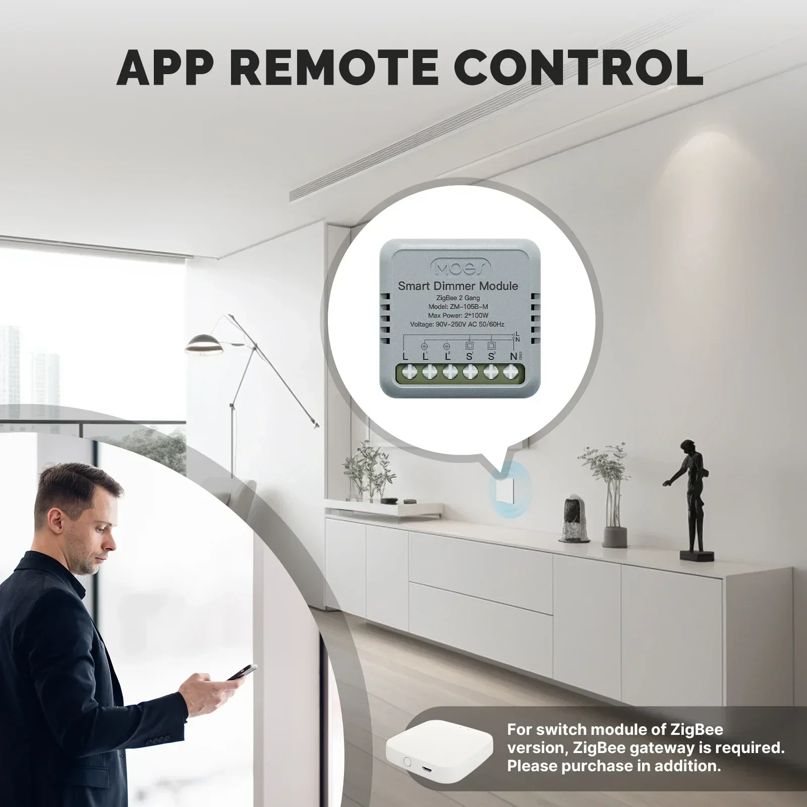 Moes mini tuya wi-fi/zigbee умный - Фотография_4