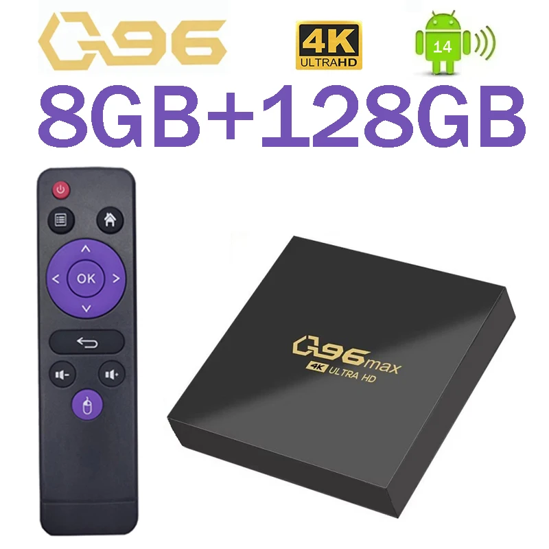 Q96 max smart tv box 4g wifi телеприставка 8 гб 128 гб android 14