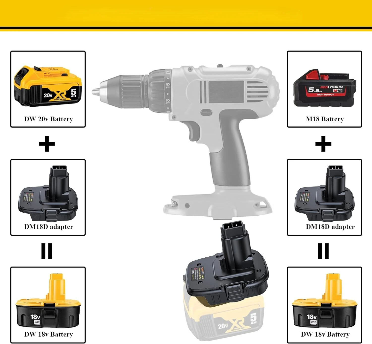 Адаптер dm18d, совместимый с ni-cd/ni-mh электроинструментами dewalt 18 в - Фотография_6