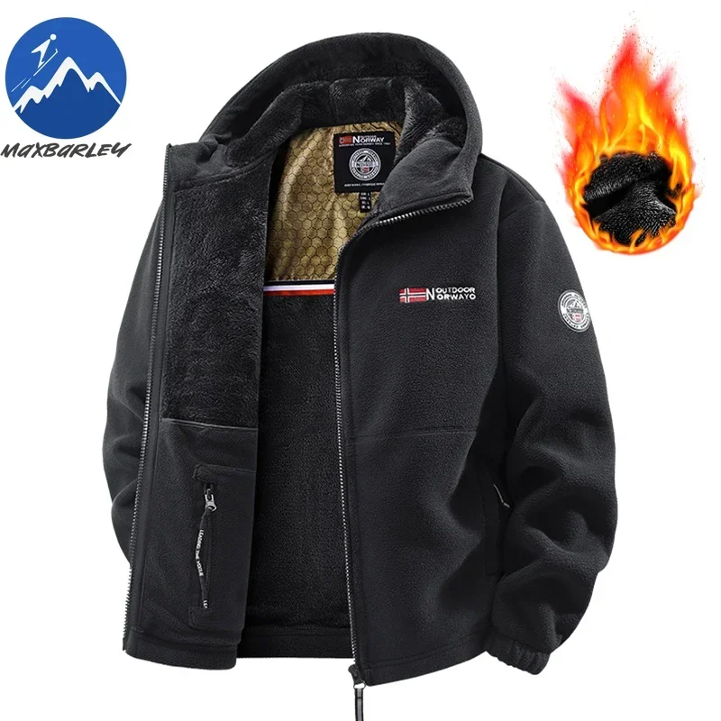 Лидер продаж, мужская осенне-зимняя норвежская флисовая куртка с капюшоном - Фотография_5