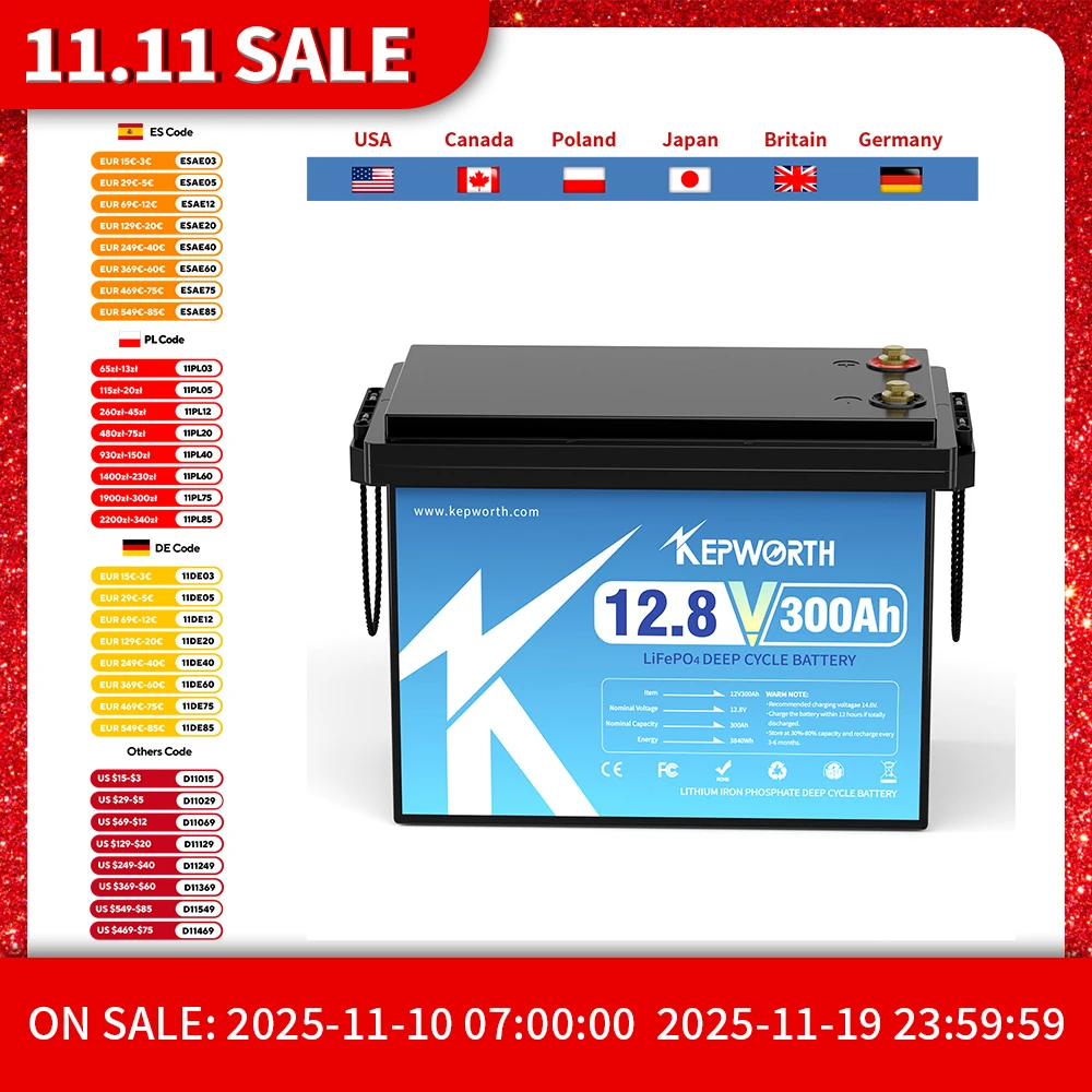 Kepworth 12 в 180 ач 300 ач литий-железо-фосфатный