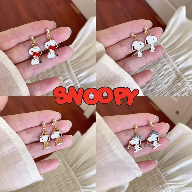 Симпатичные серьги snoopy