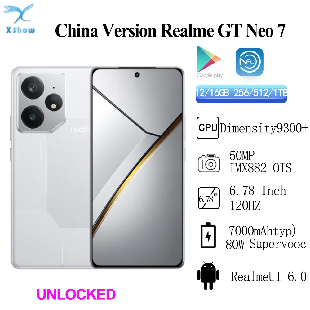 Оригинальный realme gt neo7 dimensity 9300+ 5g 6