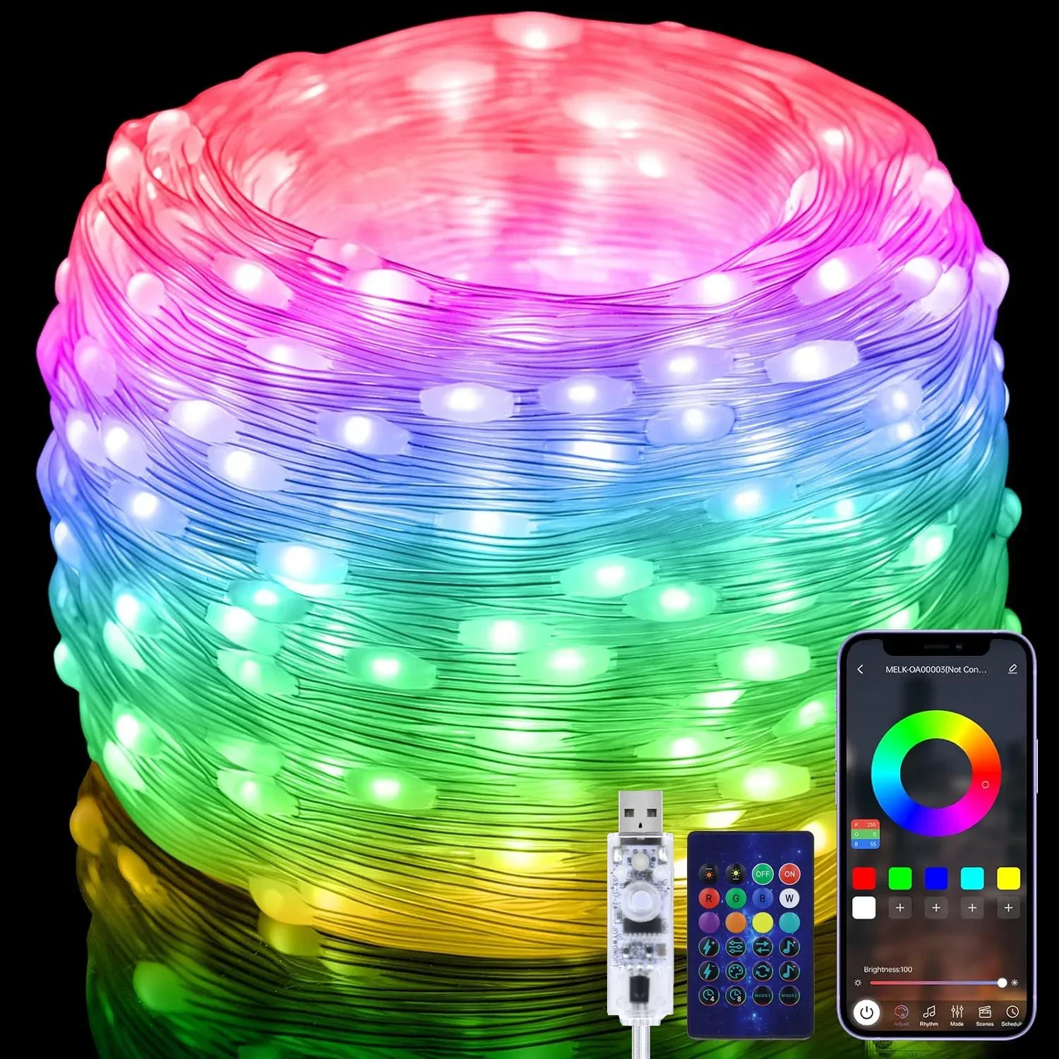 Rgb ic smart string light diy светодиодные