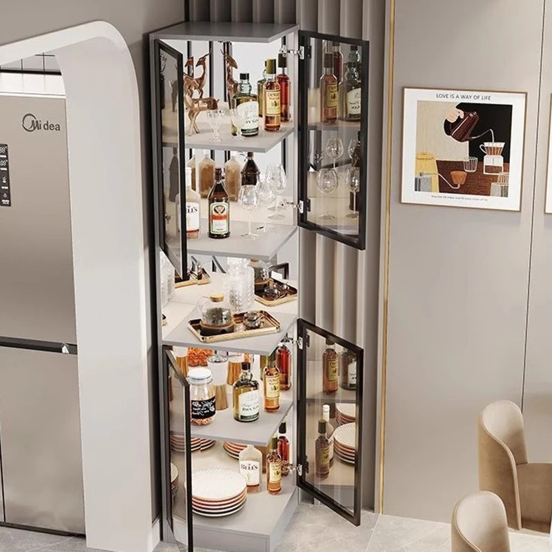 Прозрачный стеклянный барный шкаф - Фотография_5