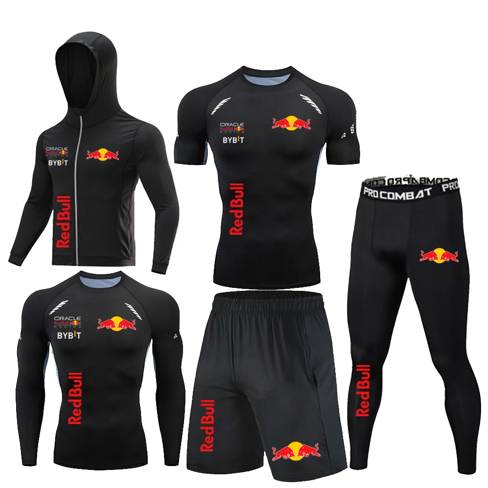 Комплект из 5 предметов спортивной одежды red bull для фитнеса и отдыха - Фотография_2