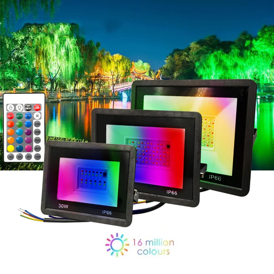 Rgb светодиодный прожектор наружного