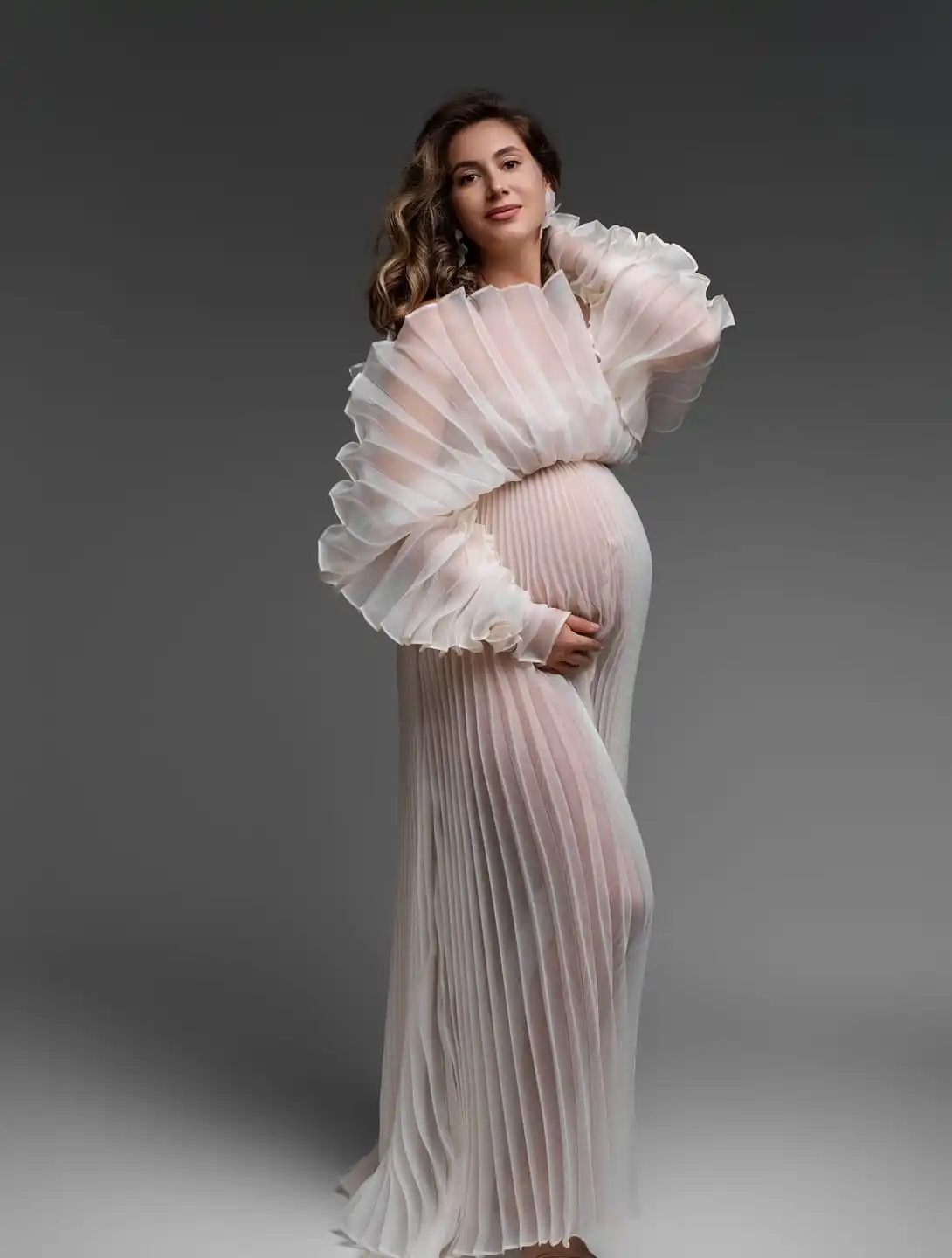 Платья для беременных из органзы на заказ для фотосессии - Фотография_4