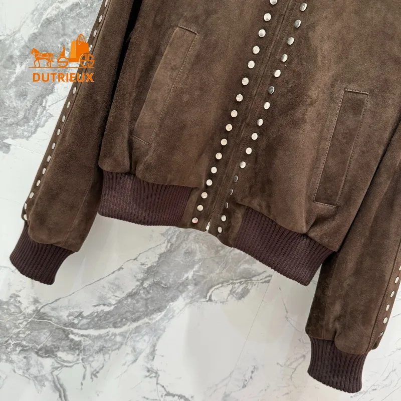 Года, зимняя тяжелая замшевая куртка с лацканами - Фотография_5