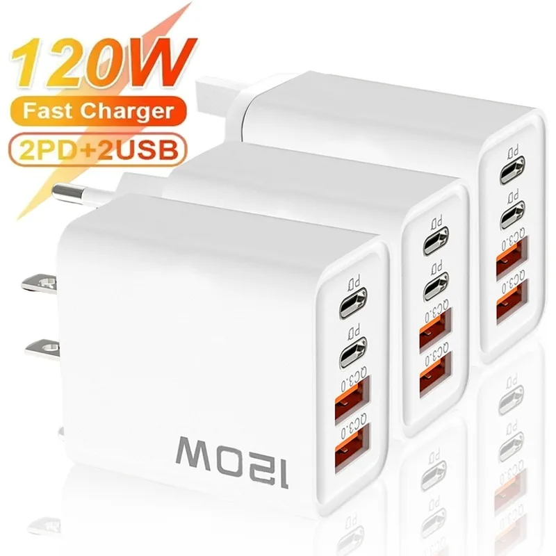 4-портовое зарядное устройство usb c quick charge 3