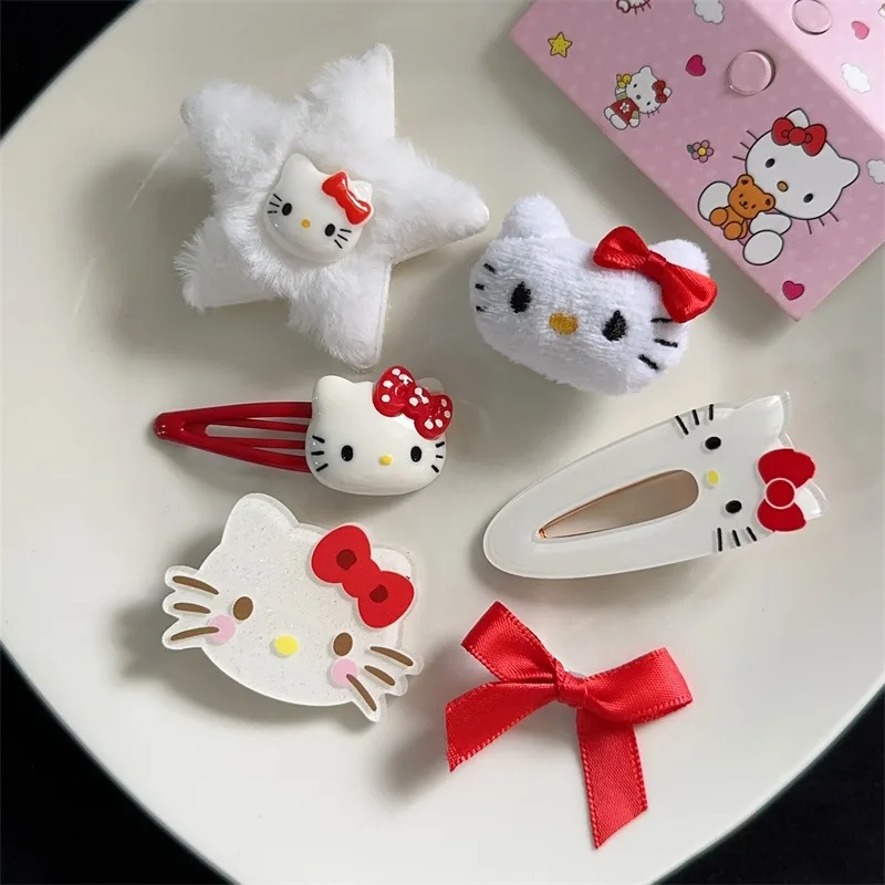 Kawaii sanrio hello kitty набор заколок для волос с героями мультфильмов - Фотография_2